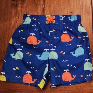 Baby Boys Swim Trunks / Shorts COLORFUL WHALES 18 MO